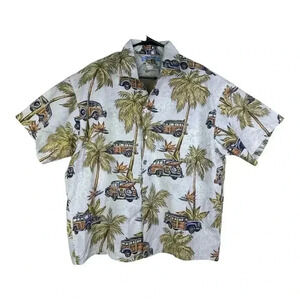 Matt Rider Laguna Beach California Mens Size M Hawaiian Camp Shirt Cotton USA